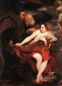 Susanna et les anciens Baroque peintre de cour Anthony van Dyck Peinture à l'huile